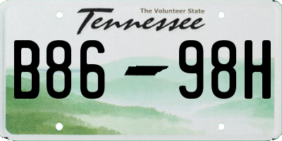 TN license plate B8698H