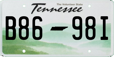 TN license plate B8698I