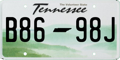 TN license plate B8698J