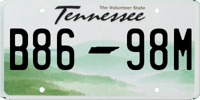TN license plate B8698M