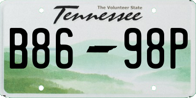TN license plate B8698P