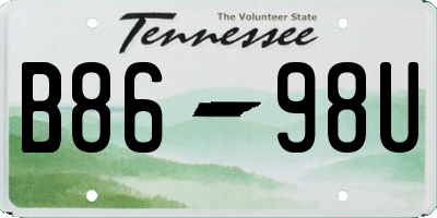 TN license plate B8698U