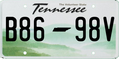 TN license plate B8698V