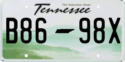 TN license plate B8698X