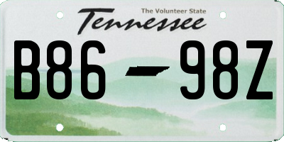 TN license plate B8698Z