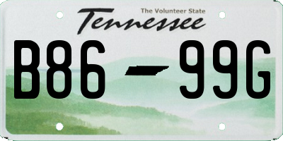 TN license plate B8699G