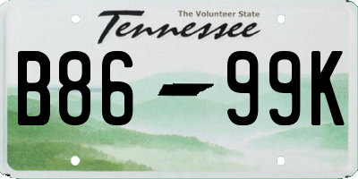 TN license plate B8699K