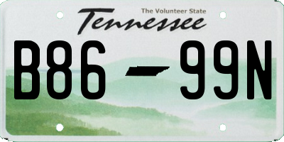 TN license plate B8699N