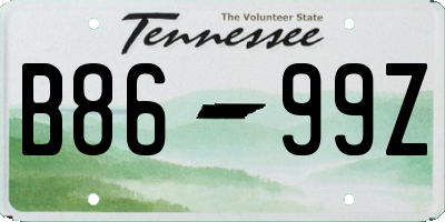 TN license plate B8699Z