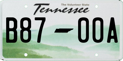 TN license plate B8700A