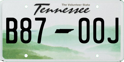 TN license plate B8700J