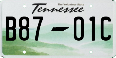 TN license plate B8701C