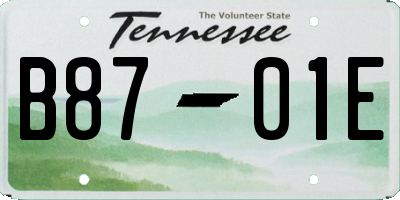 TN license plate B8701E