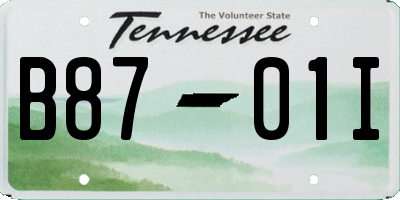 TN license plate B8701I