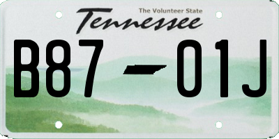 TN license plate B8701J
