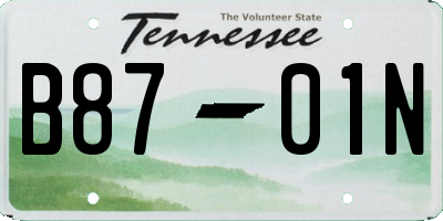 TN license plate B8701N