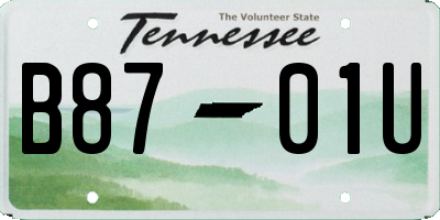 TN license plate B8701U