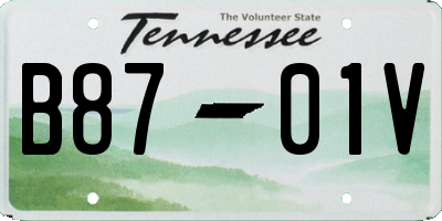 TN license plate B8701V