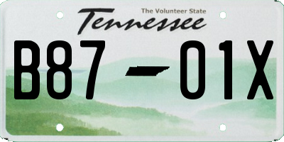TN license plate B8701X
