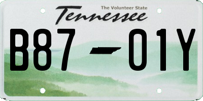 TN license plate B8701Y