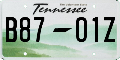 TN license plate B8701Z