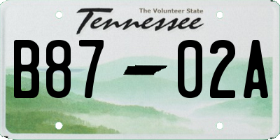TN license plate B8702A