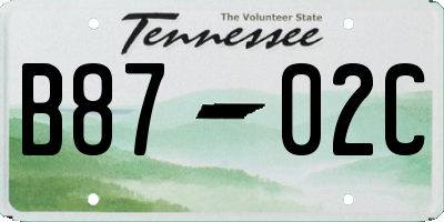 TN license plate B8702C