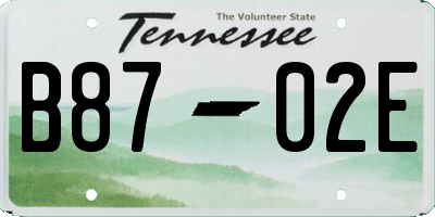 TN license plate B8702E