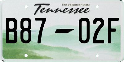 TN license plate B8702F