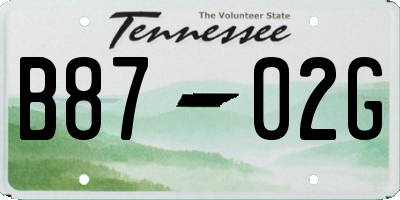 TN license plate B8702G