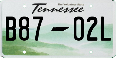 TN license plate B8702L