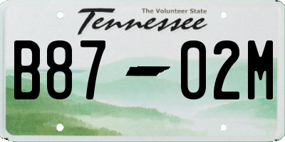 TN license plate B8702M