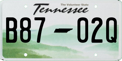 TN license plate B8702Q
