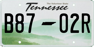 TN license plate B8702R