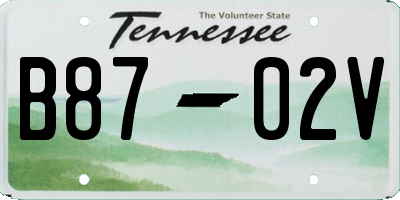 TN license plate B8702V