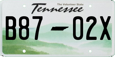 TN license plate B8702X