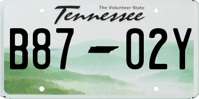 TN license plate B8702Y