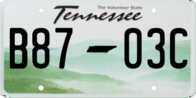TN license plate B8703C
