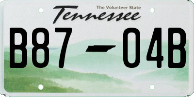 TN license plate B8704B