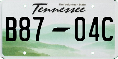 TN license plate B8704C