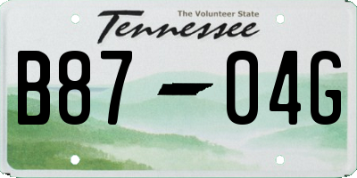 TN license plate B8704G