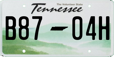 TN license plate B8704H