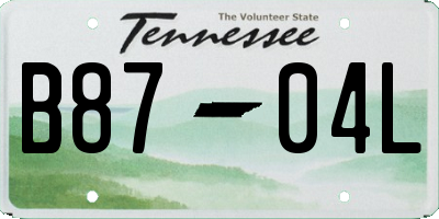 TN license plate B8704L