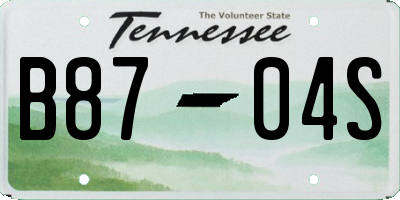TN license plate B8704S