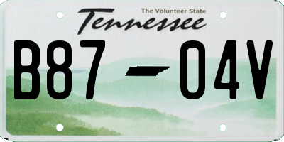 TN license plate B8704V