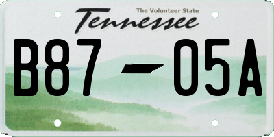 TN license plate B8705A