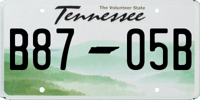 TN license plate B8705B