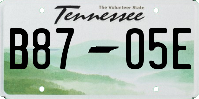 TN license plate B8705E