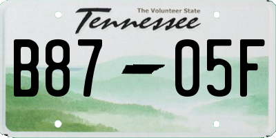 TN license plate B8705F