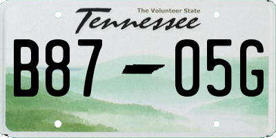 TN license plate B8705G